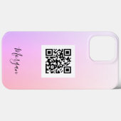 Coques Case-Mate iPhone QR Code Logo Art Photo Nom, Dégradé Violet/Rose (Verso (horizontal))