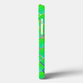 Coques Case-Mate iPhone Quadrados verde azulado, linhas em três cores. (Verso / Gauche)