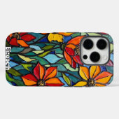 Coques Case-Mate iPhone Quartet en verre floral gras (Verso (horizontal))
