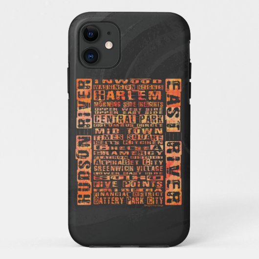 Coques Case-Mate iPhone Quartiers de NYC Orange (Dos)