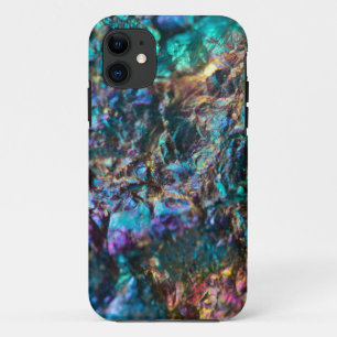 Coques Pour iPhone Quartz luisant d'huile de turquoise