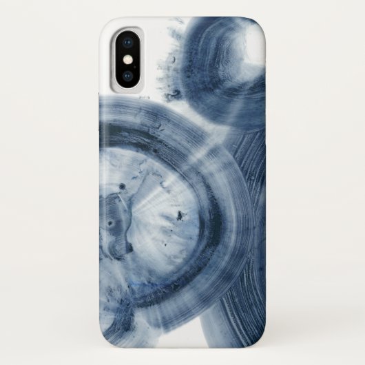 Coques Case-Mate iPhone Quasars - Cercles bleu encre (Dos)