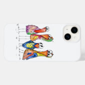 Coques Case-Mate iPhone Quatre Beaux Oiseaux Whimsical Colorés (Verso (horizontal))