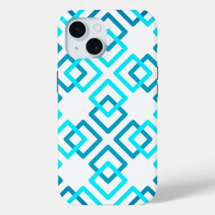 Coque Pour iPhone 15 Quatre carrés de couleur cyan
