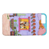 Coques Case-Mate iPhone Quatre chats dans une maison violette Adobe House (Dos (Horizontal))