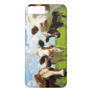 Coque iPhone 8 Plus/7 Plus Quatre vaches de causerie interrompues dans leur