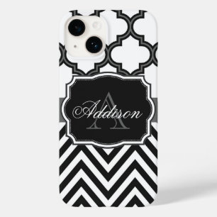 Coque Pour iPhone 14 Quatrefoil Chevron Monogram