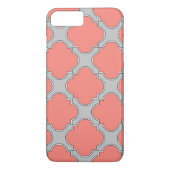 Coques Case-Mate iPhone Quatrefoil corail et gris (Dos)