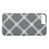 Coques Case-Mate iPhone Quatrefoil dans les tons gris (Dos (Horizontal))