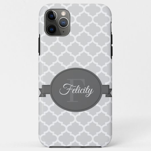 Coques Case-Mate iPhone Quatrefoil gris personnalisé (Dos)