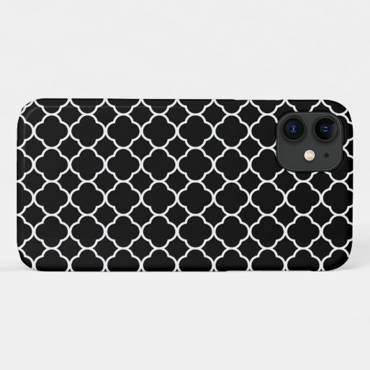 Coques Case-Mate iPhone Quatrefoil Noir Et Blanc, Trellis (Dos (Horizontal))