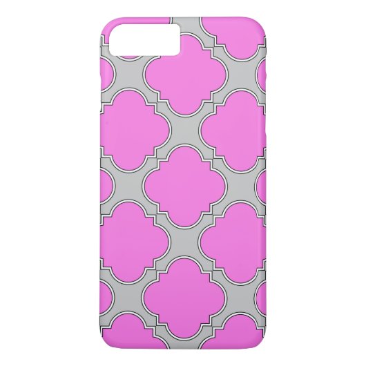 Coques Case-Mate iPhone Quatrefoil rose et gris (Dos)