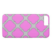 Coques Case-Mate iPhone Quatrefoil rose et gris (Dos (Horizontal))