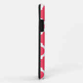 Coques Case-Mate iPhone Quatrefoil rose et gris monogramme (Dos/Droite)