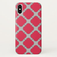 Quatrefoil rouge et gris