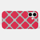 Coques Case-Mate iPhone Quatrefoil rouge et gris (Verso (horizontal))