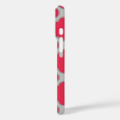 Coques Case-Mate iPhone Quatrefoil rouge et gris (Verso / Gauche)