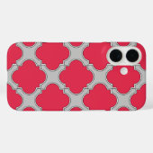 Coques Case-Mate iPhone Quatrefoil rouge et gris (Verso (horizontal))