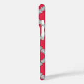 Coques Case-Mate iPhone Quatrefoil rouge et gris (Verso / Gauche)