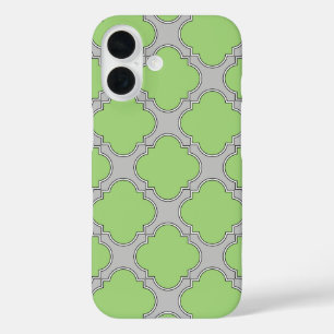 Coques iPhone 16 Quatrefoil vert