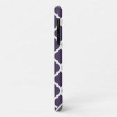 Coques Case-Mate iPhone Quatrefoil violet et gris monogramme (Dos/Gauche)