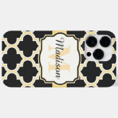 Coques Case-Mate iPhone Quatrefol noir et or marocain (Verso (horizontal))