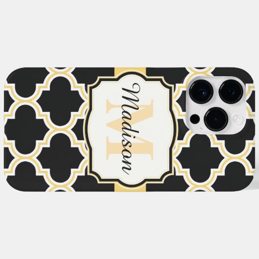 Coques Case-Mate iPhone Quatrefol noir et or marocain (Verso (horizontal))