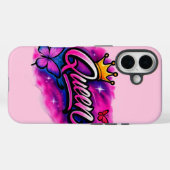 Coques Case-Mate iPhone Queen Airbrush Graffiti Crown & Butterfly  (Verso (horizontal))