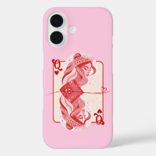 Coques iPhone 16 Queen of Hearts Red Preppy Art
