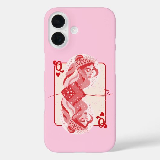 Coques Case-Mate iPhone Queen of Hearts Red Preppy Art (Verso)