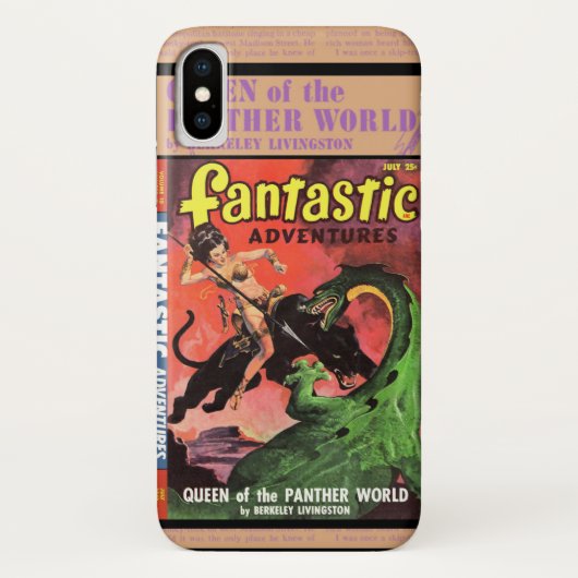 Coques Case-Mate iPhone Queen of the Panther World : Imaginaire Pulp Ficti (Dos)
