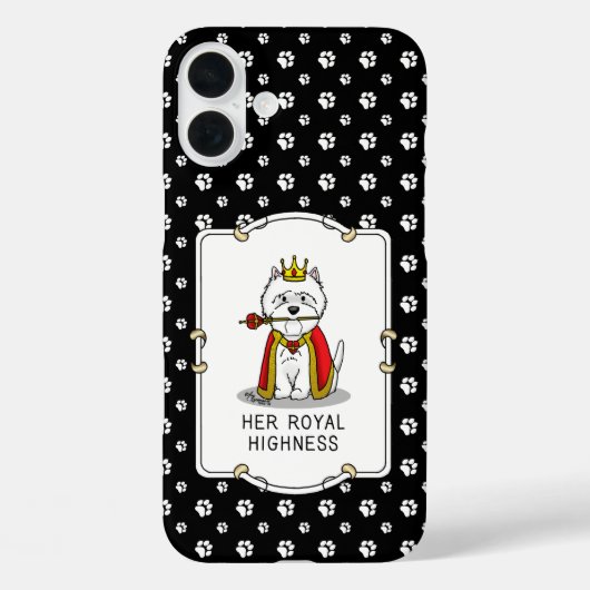 Coques Case-Mate iPhone Queen Westie Dog West Highland White Terrier (Verso)