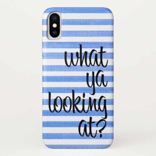 Coques Case-Mate iPhone Qu'est-ce que vous regardez à Striped iPhone X Coq (Dos)