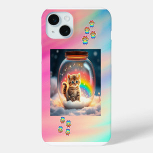 Coque iPhone 15 Mini Quête de chaton cosmique