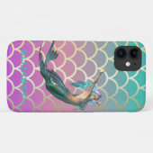 Coques Case-Mate iPhone Queue de Sirène Ombre Sirène Écailles (Dos (Horizontal))