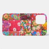 Coques Case-Mate iPhone Quillette patchwork artisanale avec motif floral e (Verso (horizontal))