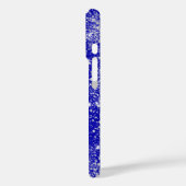 Coques Case-Mate iPhone Quinceanera royal bleu argent parties scintillant  (Verso / Gauche)