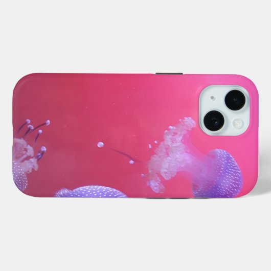 Coques Case-Mate iPhone Quirky Jellyfish in the Pink Water (Verso (horizontal))