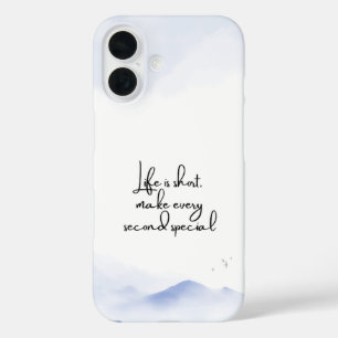 Coques iPhone 16 Quote Motivation Minimaliste Bleu