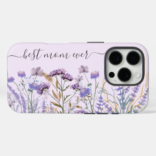 Coques Case-Mate iPhone Quote-part Fleur sauvage couleur pourpre (Verso (horizontal))