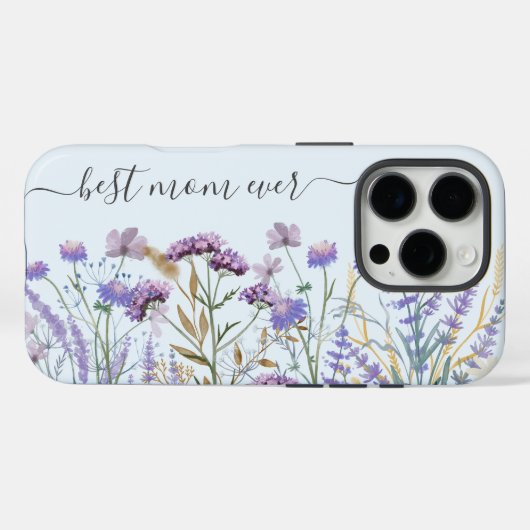 Coques Case-Mate iPhone Quote-part Fleur sauvage couleur pourpre (Verso (horizontal))