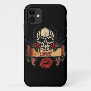 Coques Pour iPhone RAB Rockabilly Crâne Roses Love Lipstick