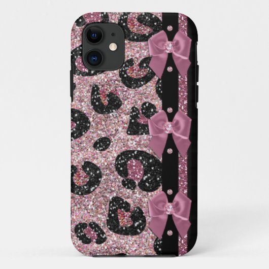 Coques Case-Mate iPhone RAB Rockabilly Pink Leopard Ribbon Bows (Dos)