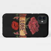 Coques Case-Mate iPhone RAB Rockabilly Roses, Amour & Rouge à Lèvres (Dos (Horizontal))