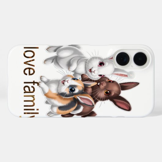 Coques Case-Mate iPhone Rabbit family  (Verso (horizontal))