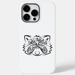 Coque Pour Pour iPhone 14 Pro Max Raccoon tribal noir et blanc