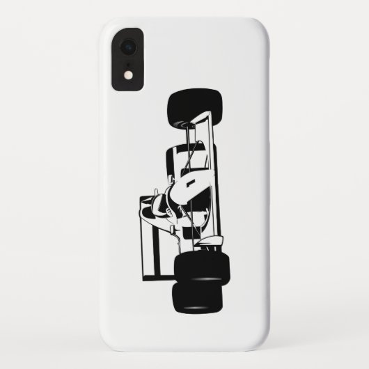 Coques Case-Mate iPhone Race Car Silhouette noir et blanc (Dos)