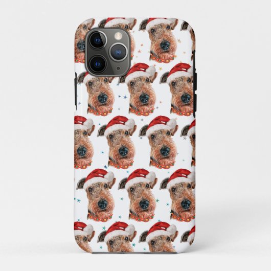 Coques Case-Mate iPhone Race de chien Airedale Terrier Noël (Dos)