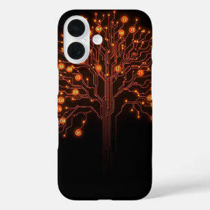 Coques iPhone 16 Racines numériques : L'Arbre Lumineux De Circuitri