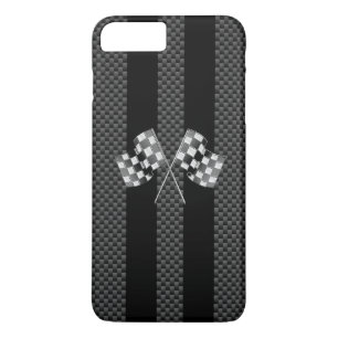 Case-Mate iPhone Case Racing Flags Design on Stripes Carbon Fiber